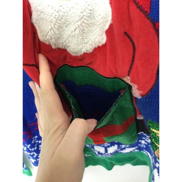 Christmas Ugly Sweater from Jolly Sweaters Unisex XL w Pocket - Picture 4 of 5